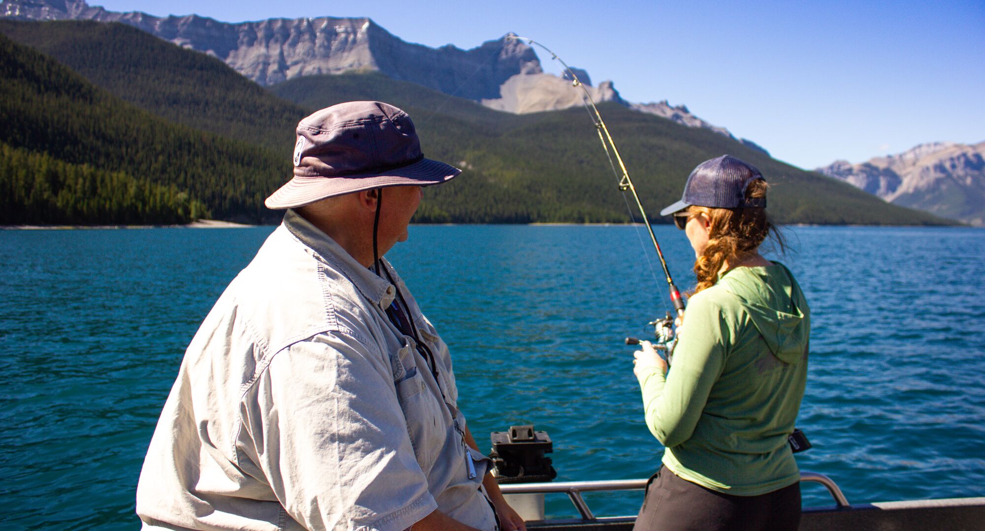 Guided fishing charters on Lake Minnewanka